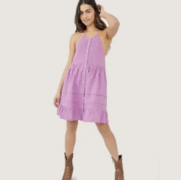 Free People Dresses & Skirts - Free People Lavender Purple Button-Front Sundress